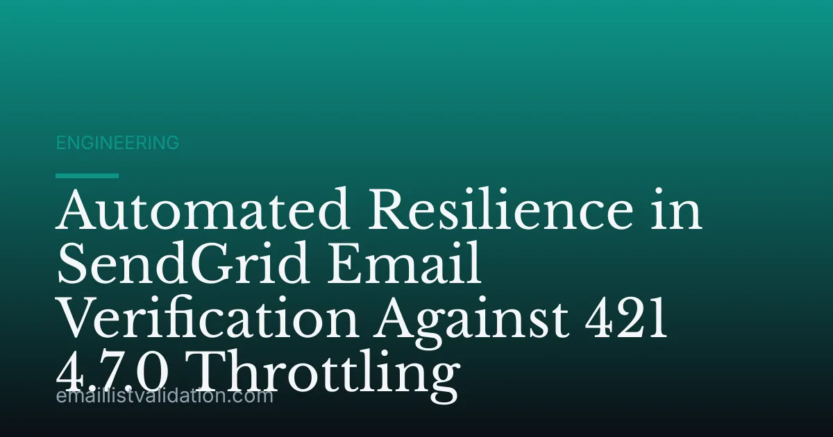 Automated Resilience in SendGrid Email Verification Against 421 4.7.0 Throttling