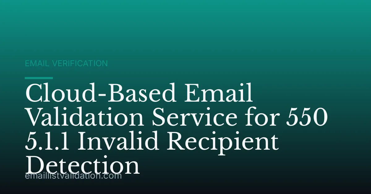Cloud-Based Email Validation Service for 550 5.1.1 Invalid Recipient Detection