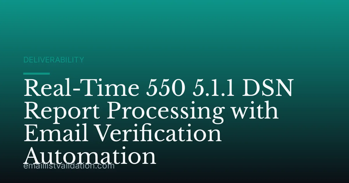 Real-Time 550 5.1.1 DSN Report Processing with Email Verification Automation
