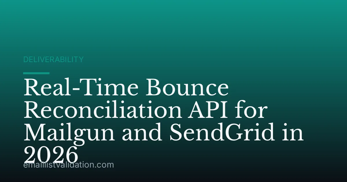 Real-Time Bounce Reconciliation API for Mailgun and SendGrid in 2026