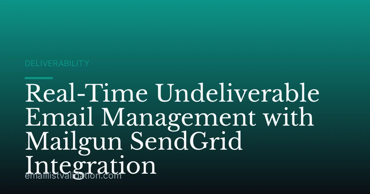 Real-Time Undeliverable Email Management with Mailgun SendGrid Integration