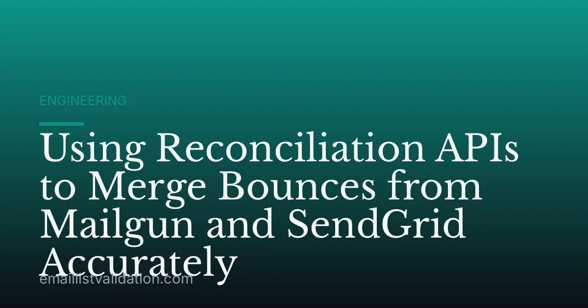 Using Reconciliation APIs to Merge Bounces from Mailgun and SendGrid Accurately