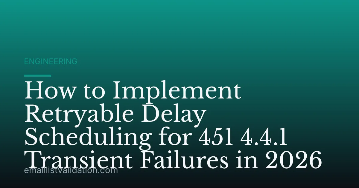 How to Implement Retryable Delay Scheduling for 451 4.4.1 Transient Failures in 2026