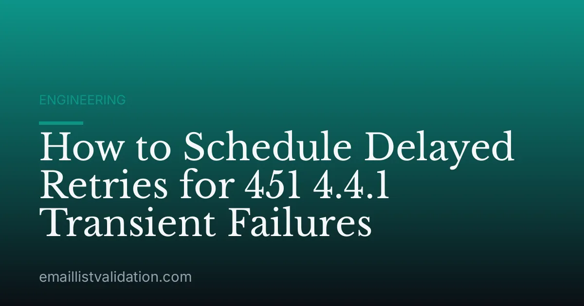 How to Schedule Delayed Retries for 451 4.4.1 Transient Failures