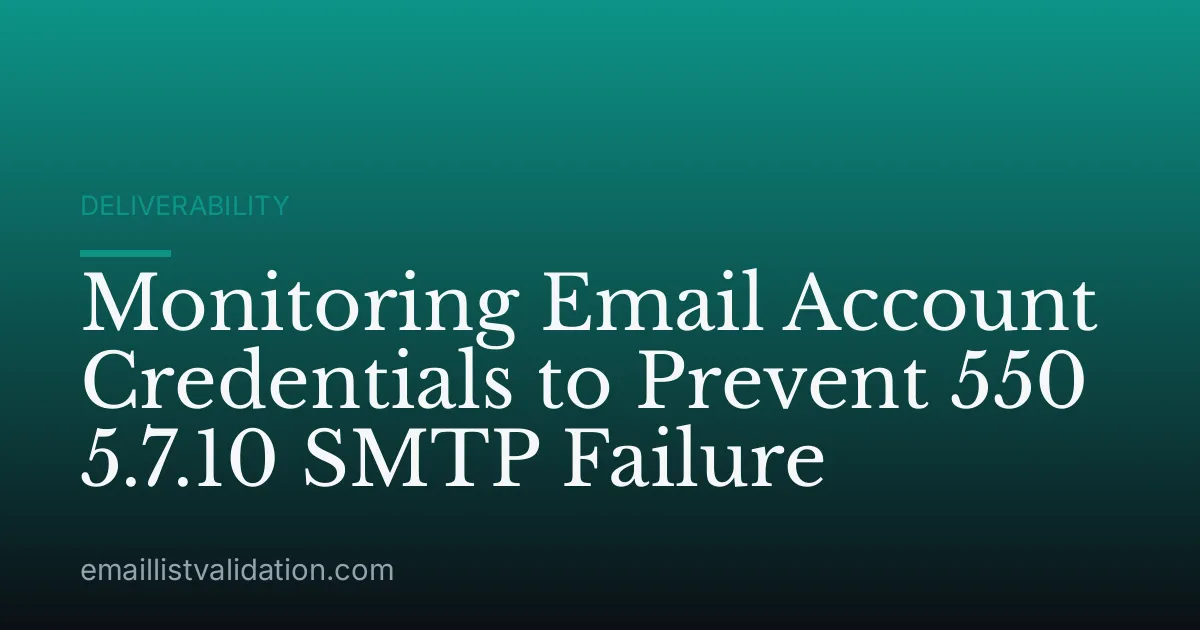 Monitoring Email Account Credentials to Prevent 550 5.7.10 SMTP Failure