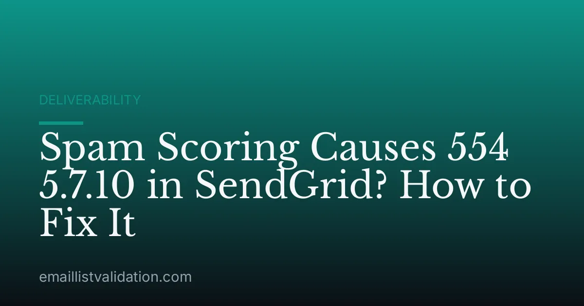 Spam Scoring Causes 554 5.7.10 in SendGrid? How to Fix It