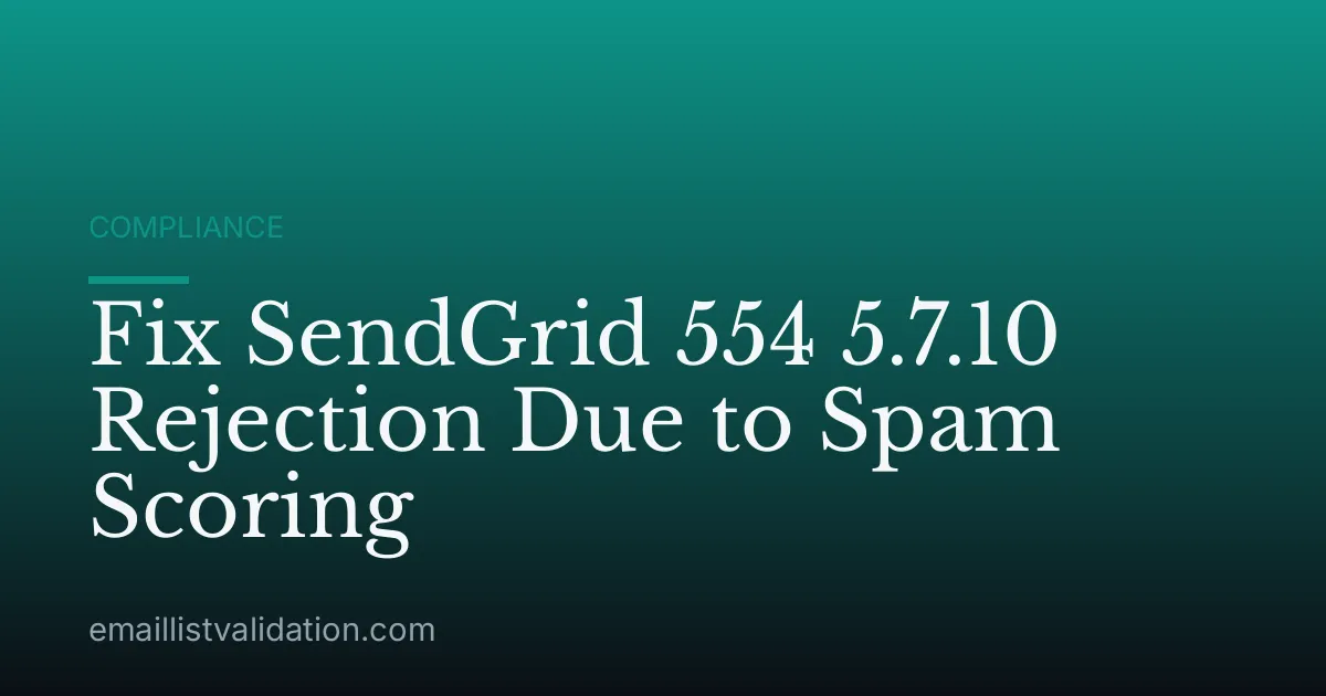 Fix SendGrid 554 5.7.10 Rejection Due to Spam Scoring