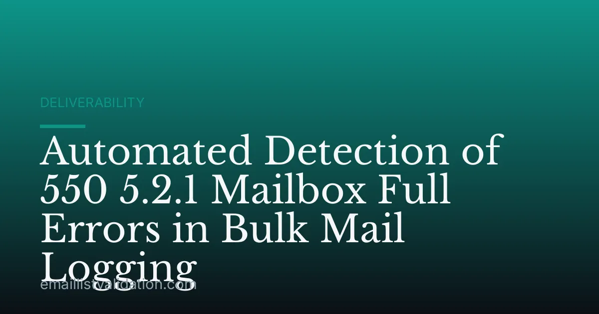Automated Detection of 550 5.2.1 Mailbox Full Errors in Bulk Mail Logging