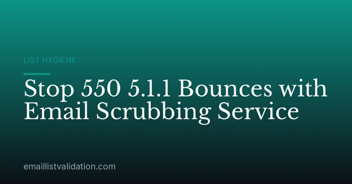 Stop 550 5.1.1 Bounces with Email Scrubbing Service
