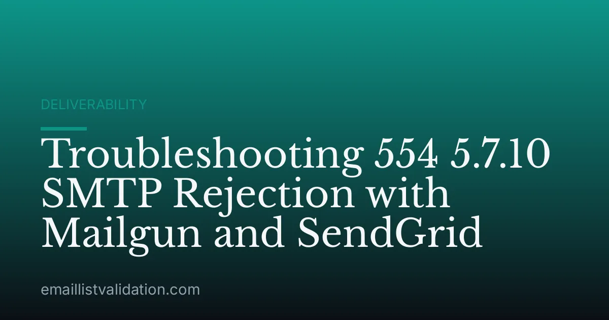 Troubleshooting 554 5.7.10 SMTP Rejection with Mailgun and SendGrid
