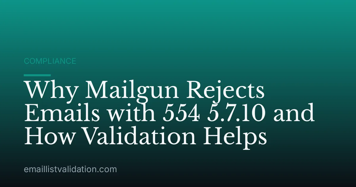 Why Mailgun Rejects Emails with 554 5.7.10 and How Validation Helps