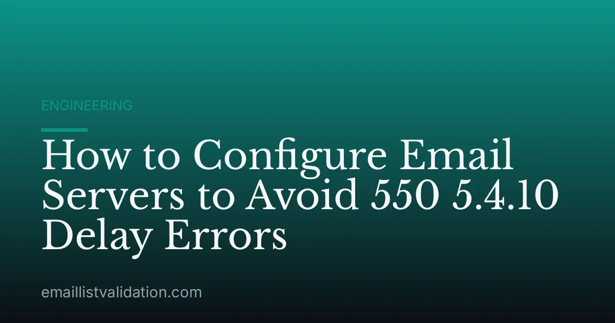 How to Configure Email Servers to Avoid 550 5.4.10 Delay Errors