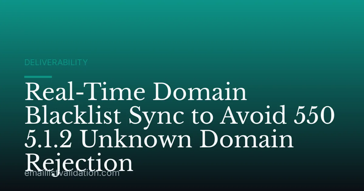 Real-Time Domain Blacklist Sync to Avoid 550 5.1.2 Unknown Domain Rejection