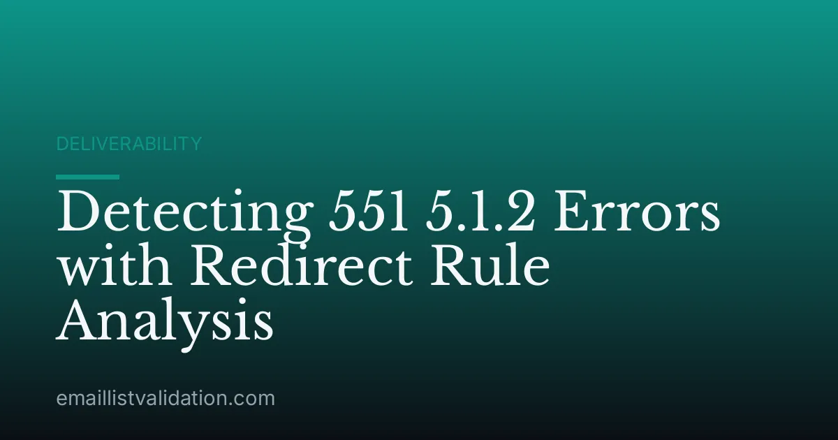 Detecting 551 5.1.2 Errors with Redirect Rule Analysis