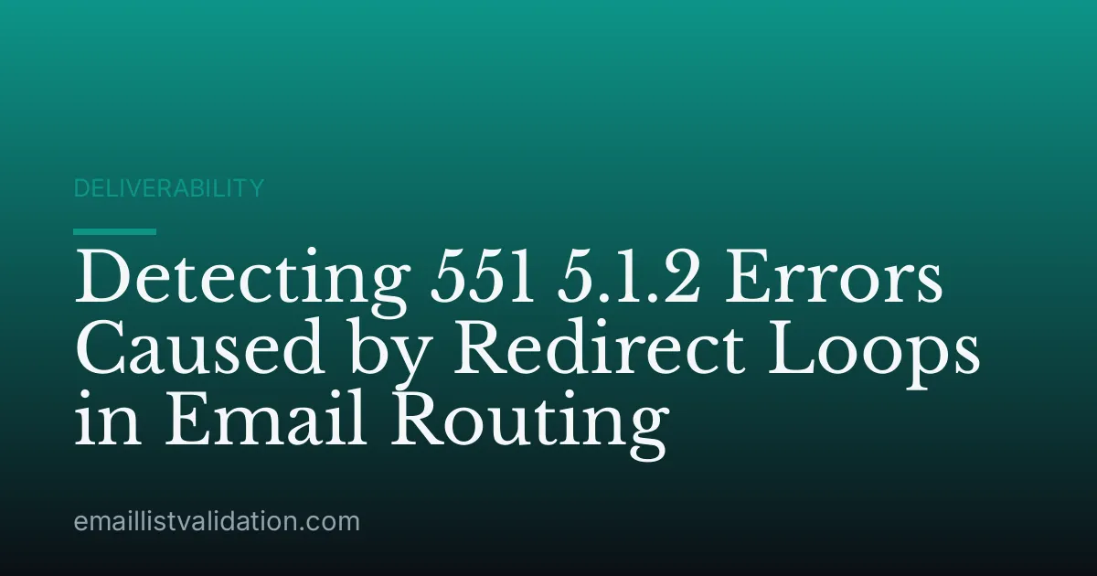 Detecting 551 5.1.2 Errors Caused by Redirect Loops in Email Routing