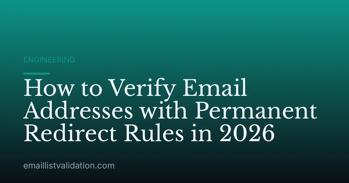 How to Verify Email Addresses with Permanent Redirect Rules in 2026