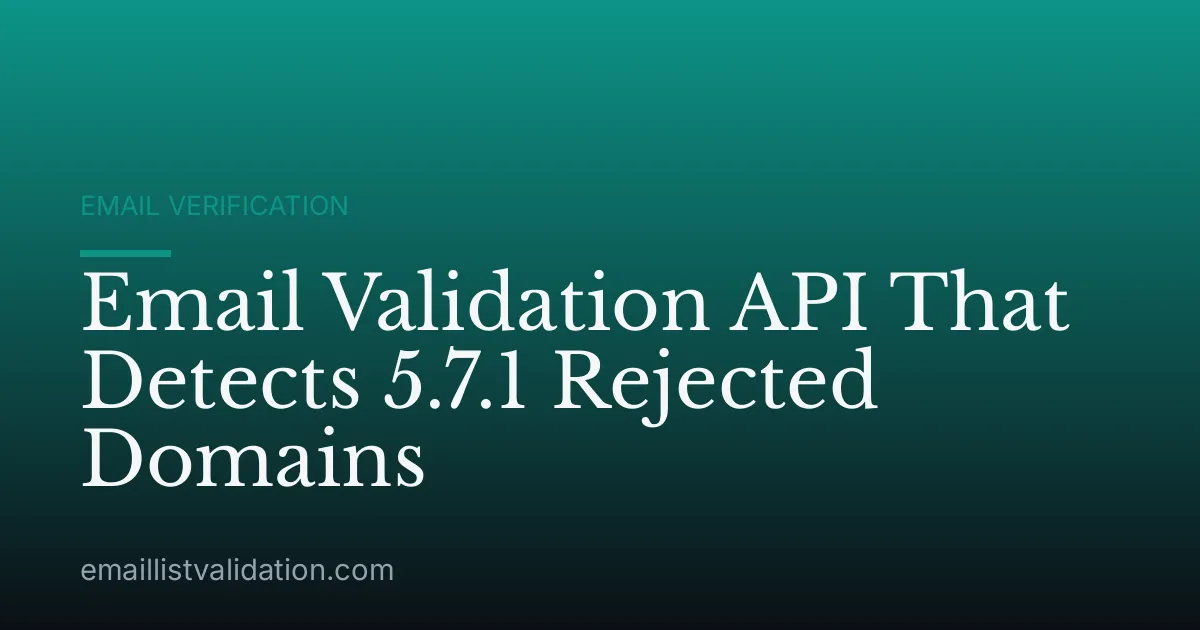 Email Validation API That Detects 5.7.1 Rejected Domains