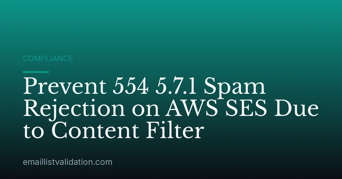 Prevent 554 5.7.1 Spam Rejection on AWS SES Due to Content Filter