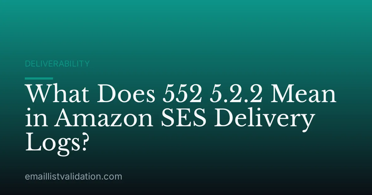 What Does 552 5.2.2 Mean in Amazon SES Delivery Logs?