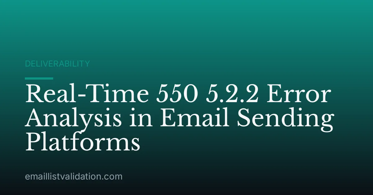 Real-Time 550 5.2.2 Error Analysis in Email Sending Platforms