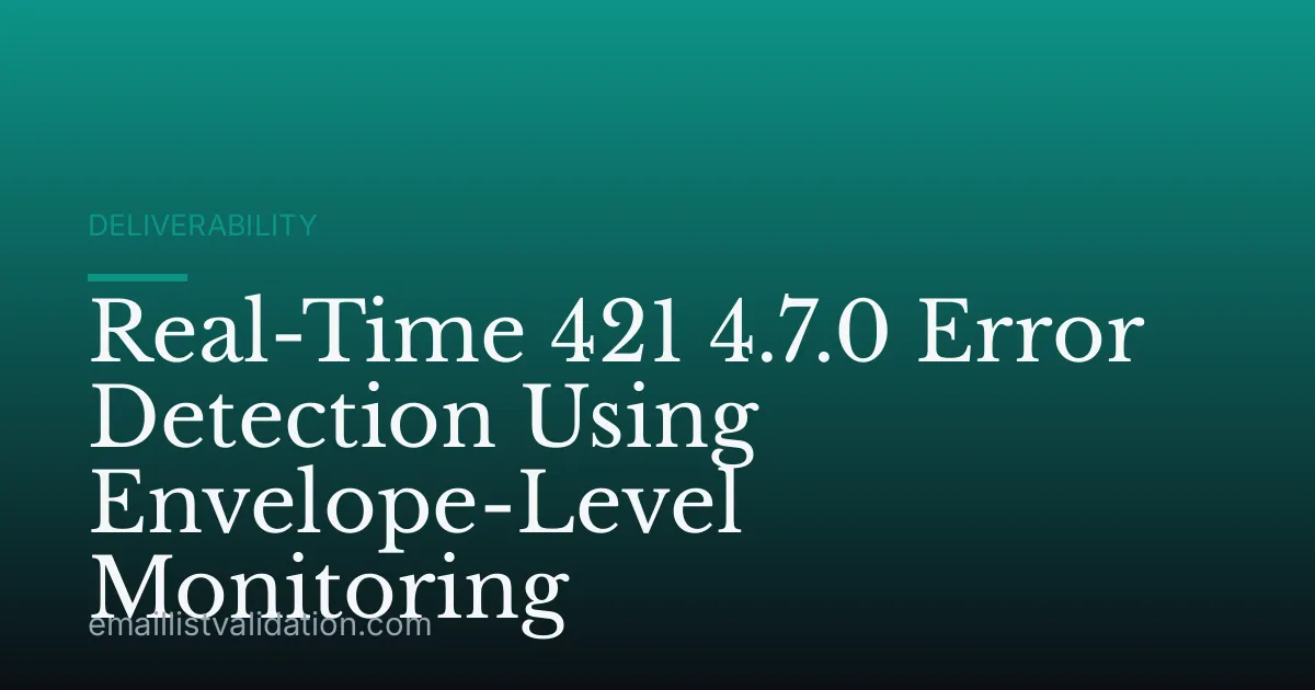 Real-Time 421 4.7.0 Error Detection Using Envelope-Level Monitoring