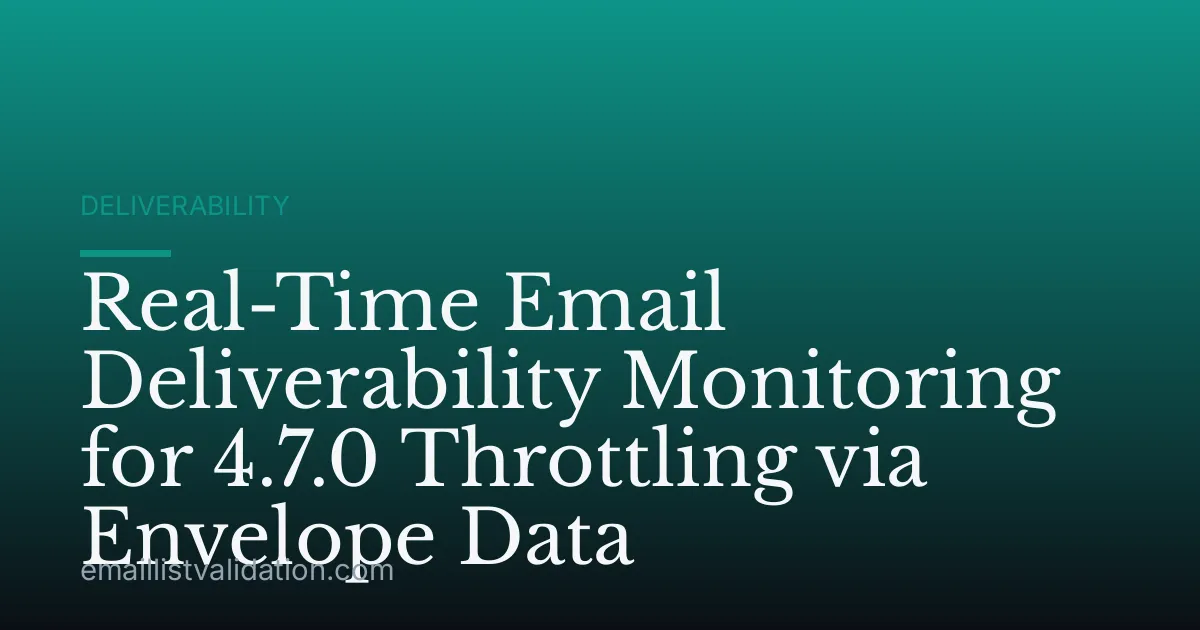 Real-Time Email Deliverability Monitoring for 4.7.0 Throttling via Envelope Data
