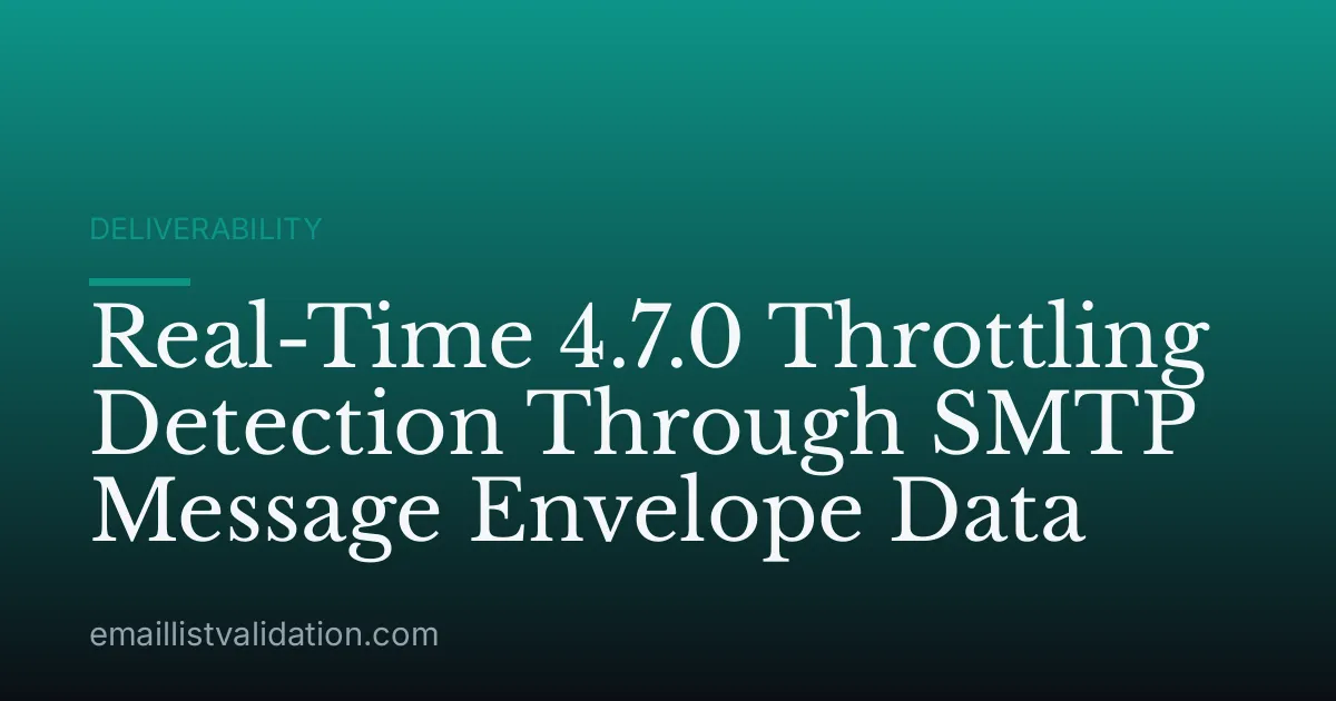 Real-Time 4.7.0 Throttling Detection Through SMTP Message Envelope Data