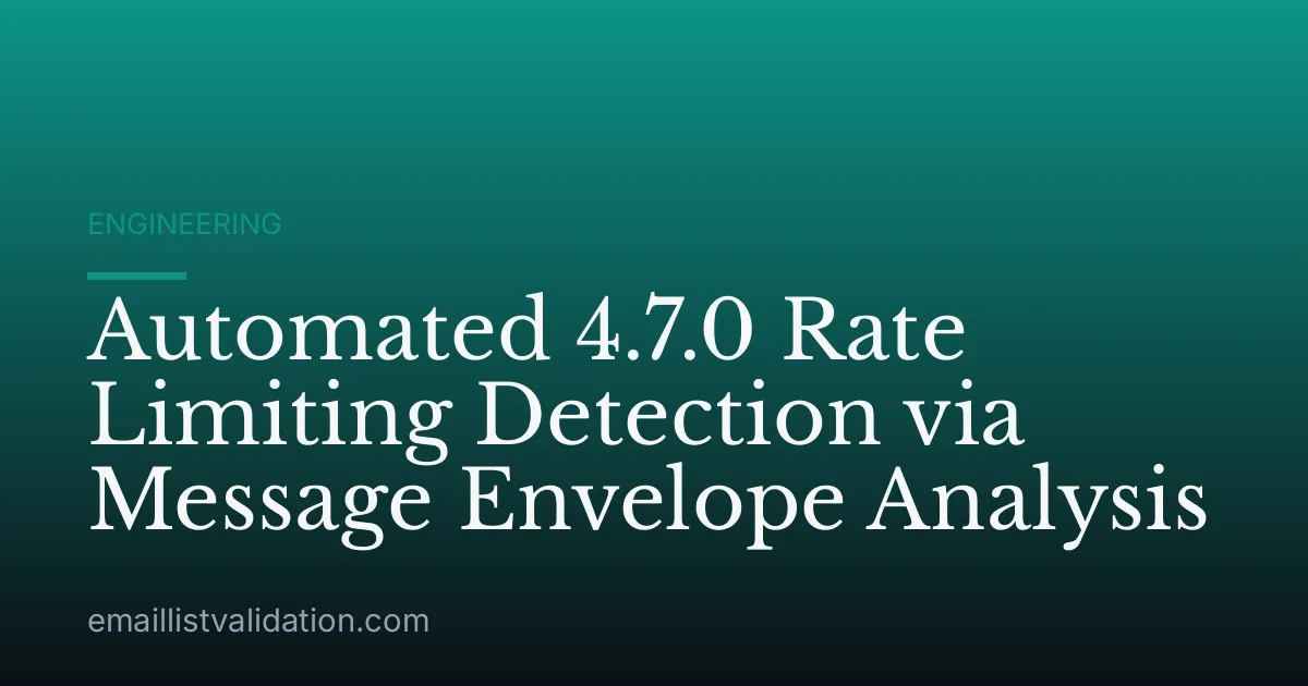 Automated 4.7.0 Rate Limiting Detection via Message Envelope Analysis