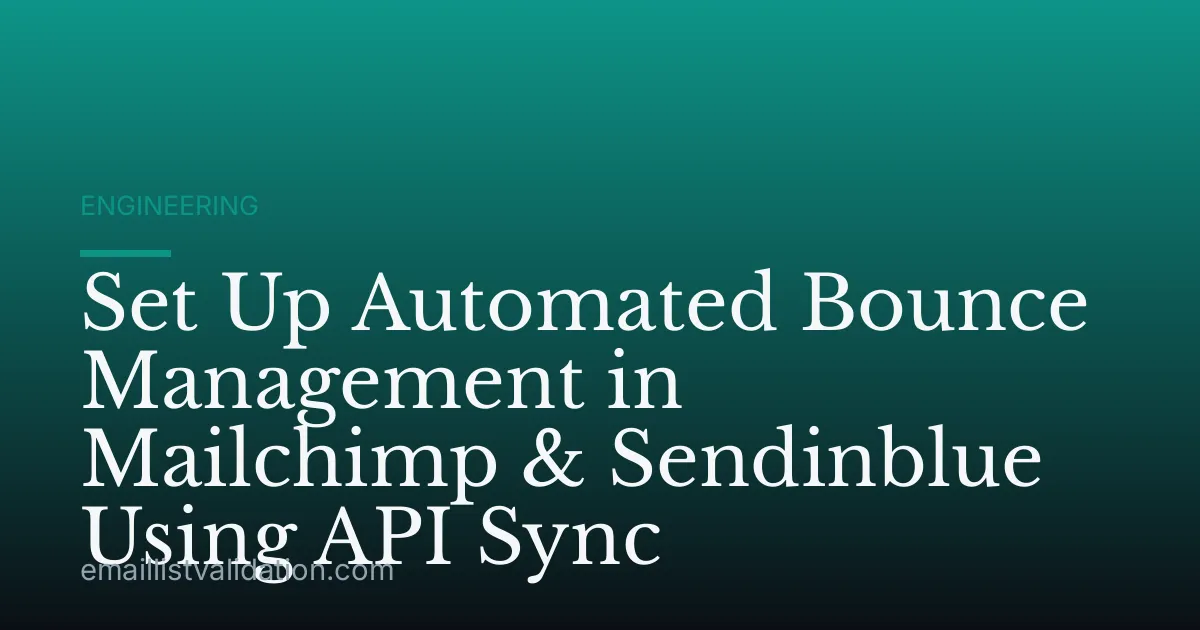 Set Up Automated Bounce Management in Mailchimp & Sendinblue Using API Sync