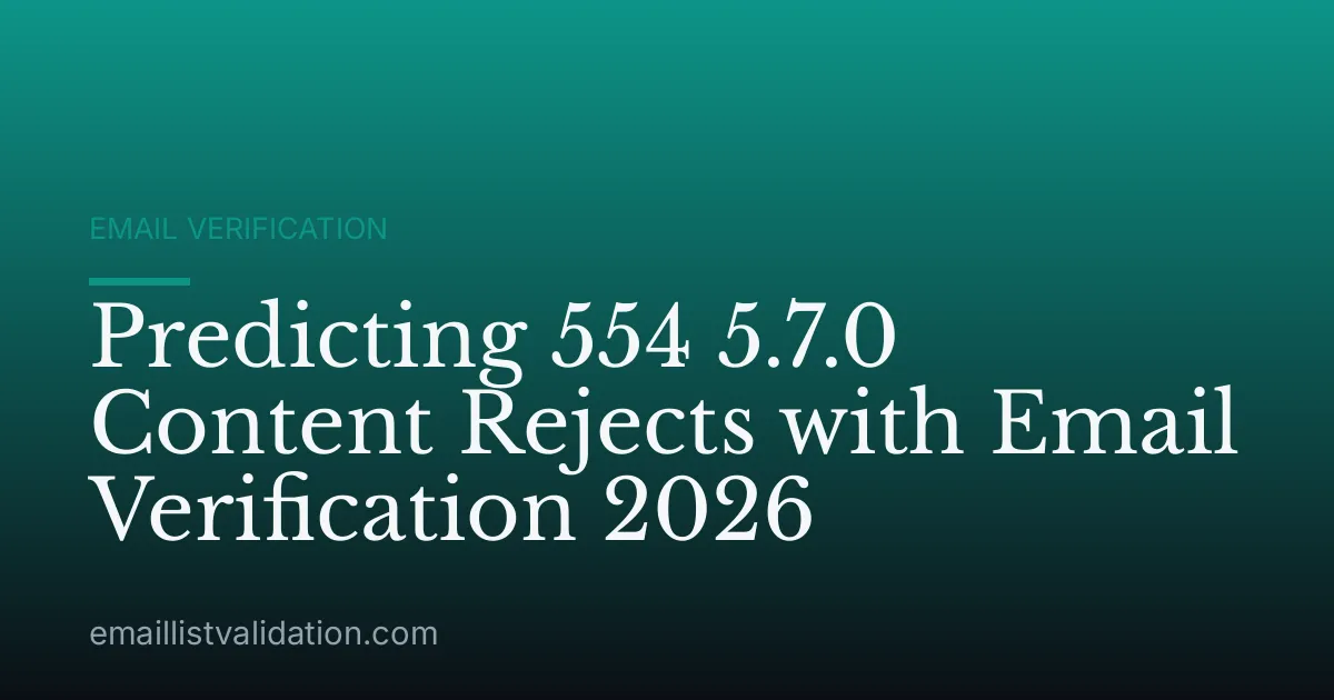 Predicting 554 5.7.0 Content Rejects with Email Verification 2026