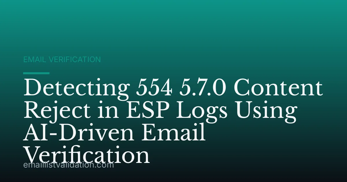 Detecting 554 5.7.0 Content Reject in ESP Logs Using AI-Driven Email Verification