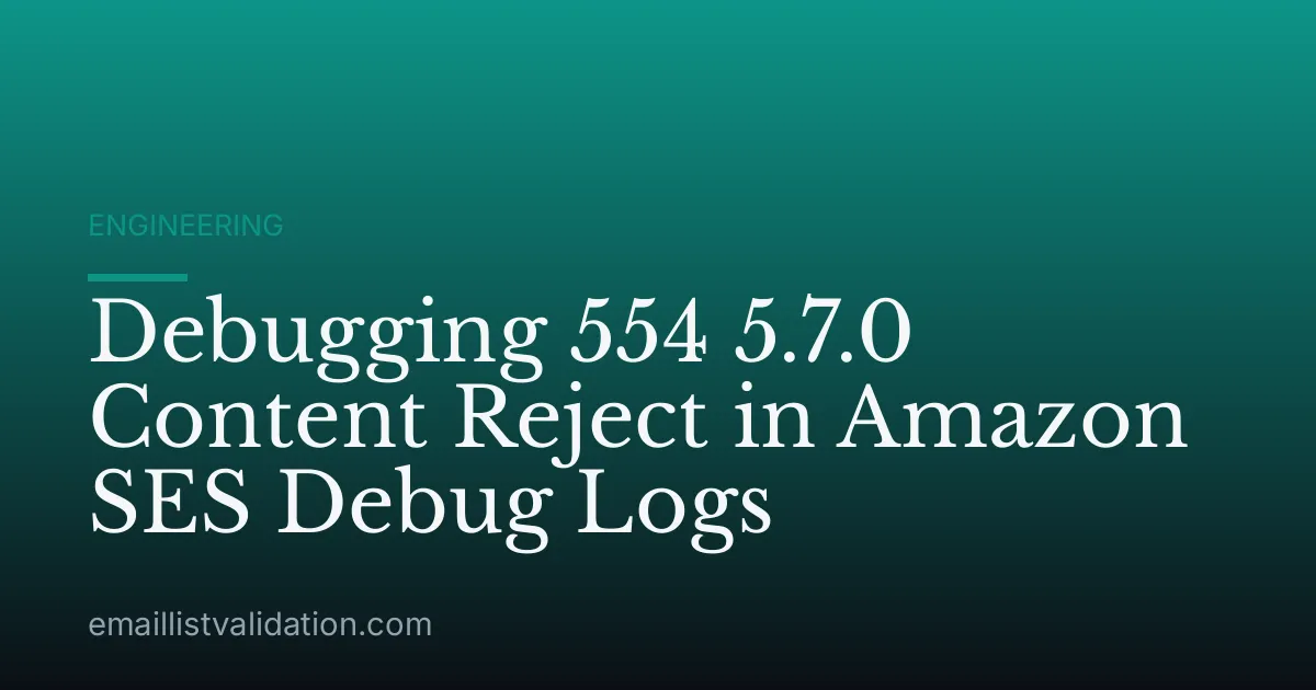 Debugging 554 5.7.0 Content Reject in Amazon SES Debug Logs