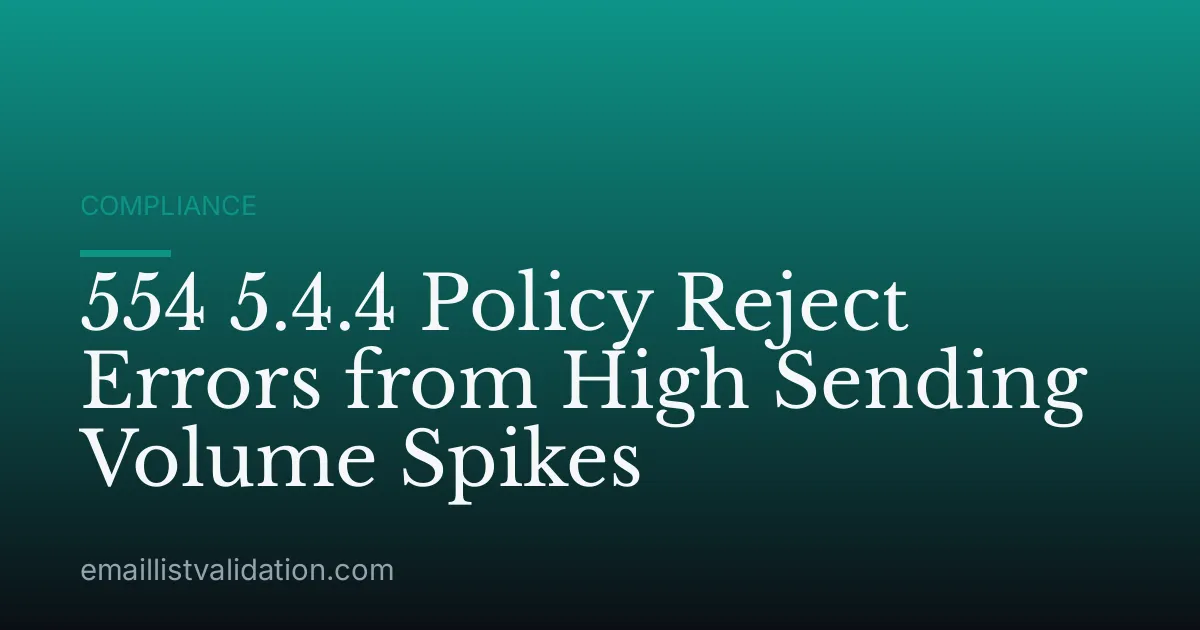 554 5.4.4 Policy Reject Errors from High Sending Volume Spikes