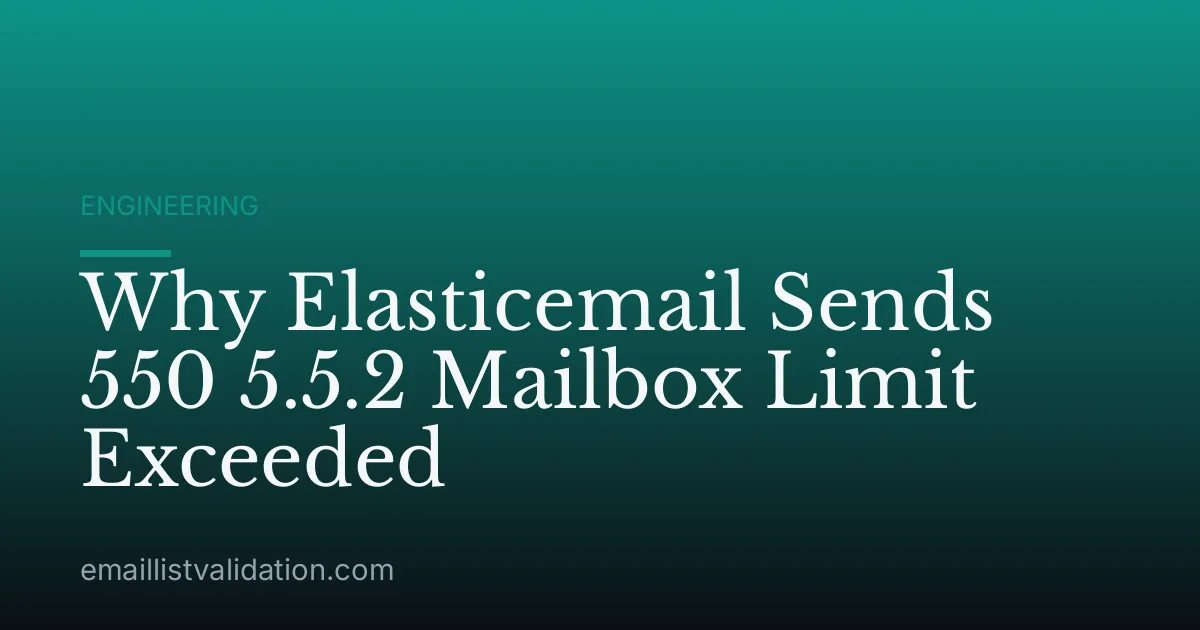 Why Elasticemail Sends 550 5.5.2 Mailbox Limit Exceeded