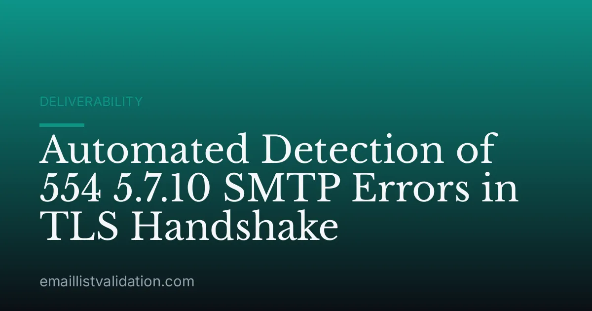Automated Detection of 554 5.7.10 SMTP Errors in TLS Handshake