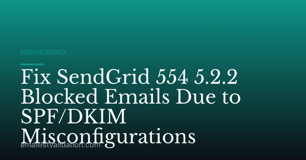 Fix SendGrid 554 5.2.2 Blocked Emails Due to SPF/DKIM Misconfigurations