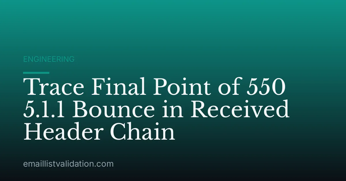 Trace Final Point of 550 5.1.1 Bounce in Received Header Chain