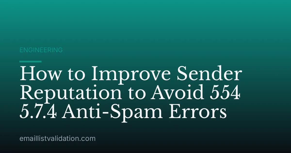 How to Improve Sender Reputation to Avoid 554 5.7.4 Anti-Spam Errors