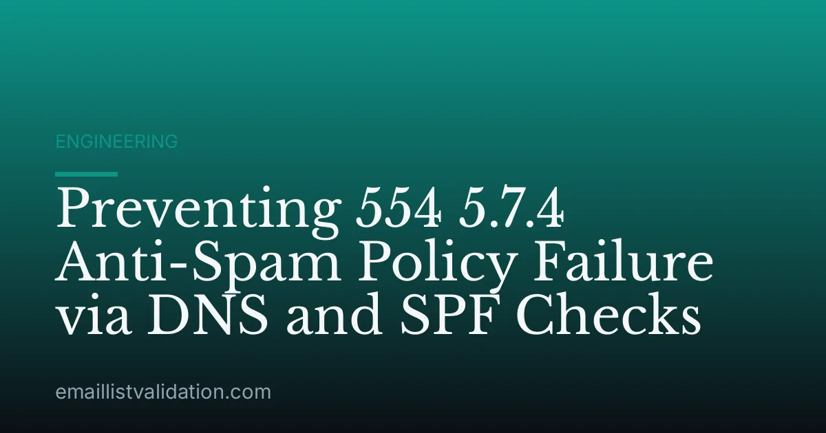 Preventing 554 5.7.4 Anti-Spam Policy Failure via DNS and SPF Checks