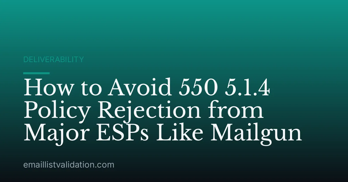 How to Avoid 550 5.1.4 Policy Rejection from Major ESPs Like Mailgun