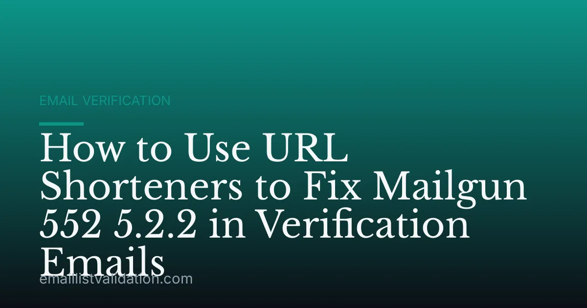 How to Use URL Shorteners to Fix Mailgun 552 5.2.2 in Verification Emails