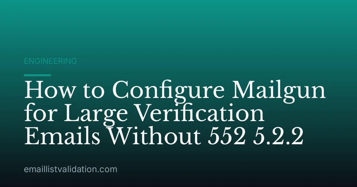 How to Configure Mailgun for Large Verification Emails Without 552 5.2.2