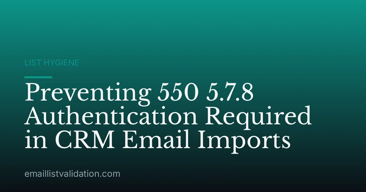 Preventing 550 5.7.8 Authentication Required in CRM Email Imports