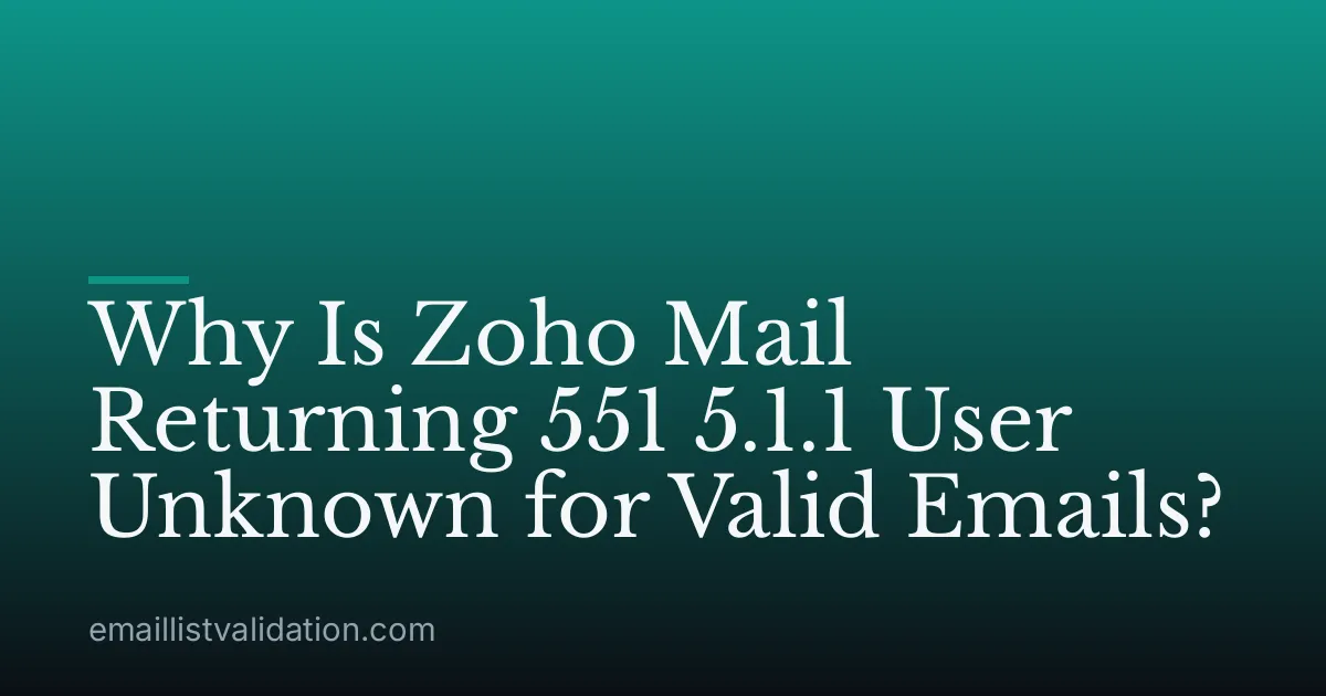 Why Is Zoho Mail Returning 551 5.1.1 User Unknown for Valid Emails?