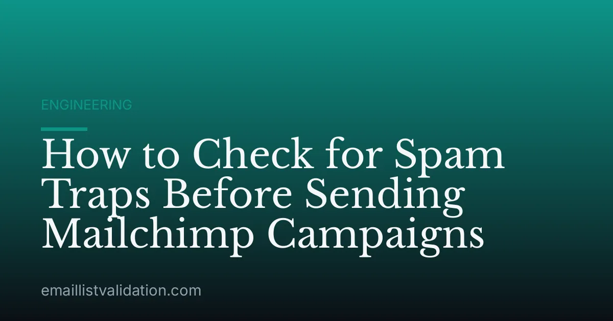How to Check for Spam Traps Before Sending Mailchimp Campaigns