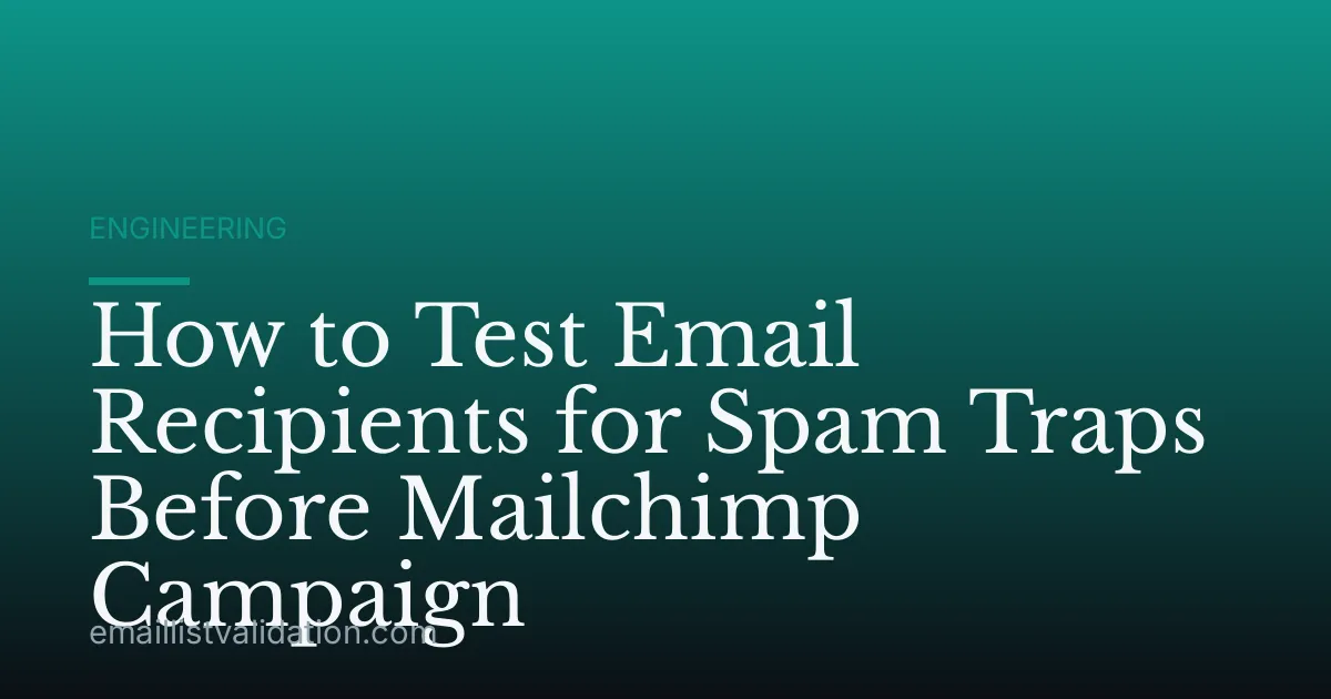 How to Test Email Recipients for Spam Traps Before Mailchimp Campaign