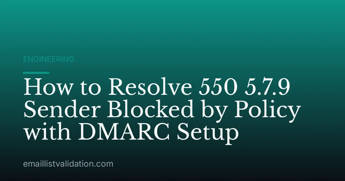 How to Resolve 550 5.7.9 Sender Blocked by Policy with DMARC Setup