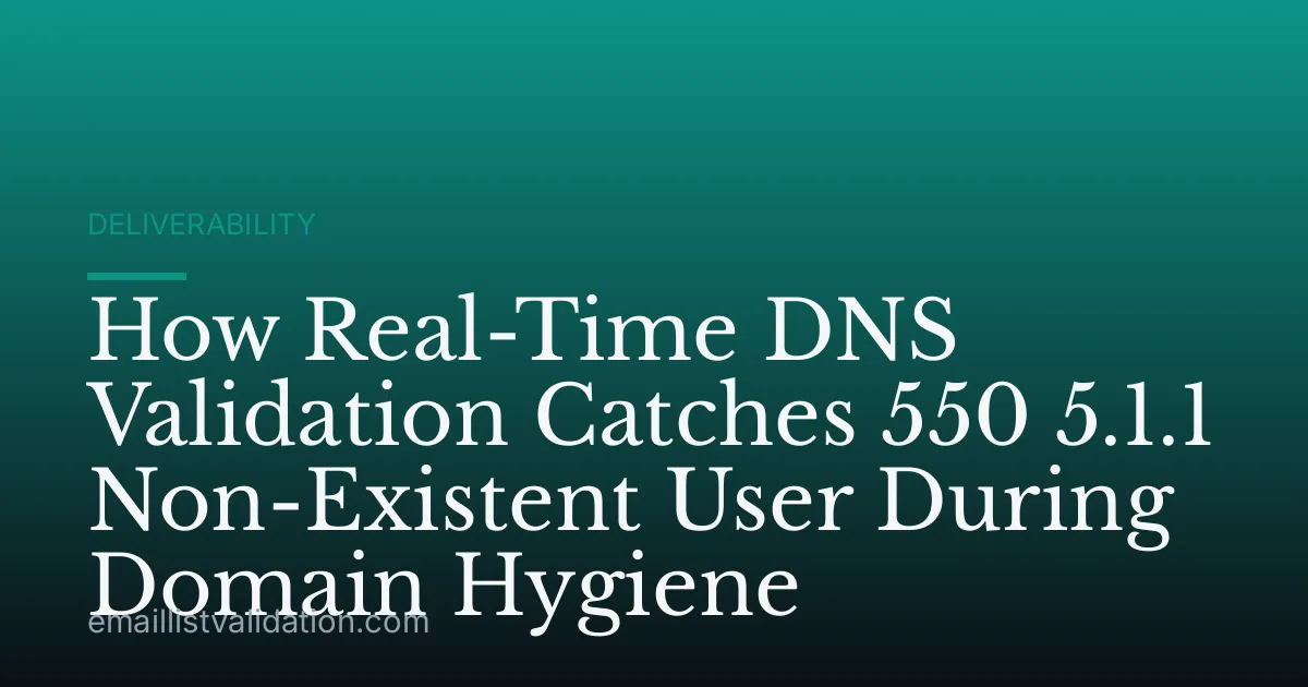 How Real-Time DNS Validation Catches 550 5.1.1 Non-Existent User During Domain Hygiene