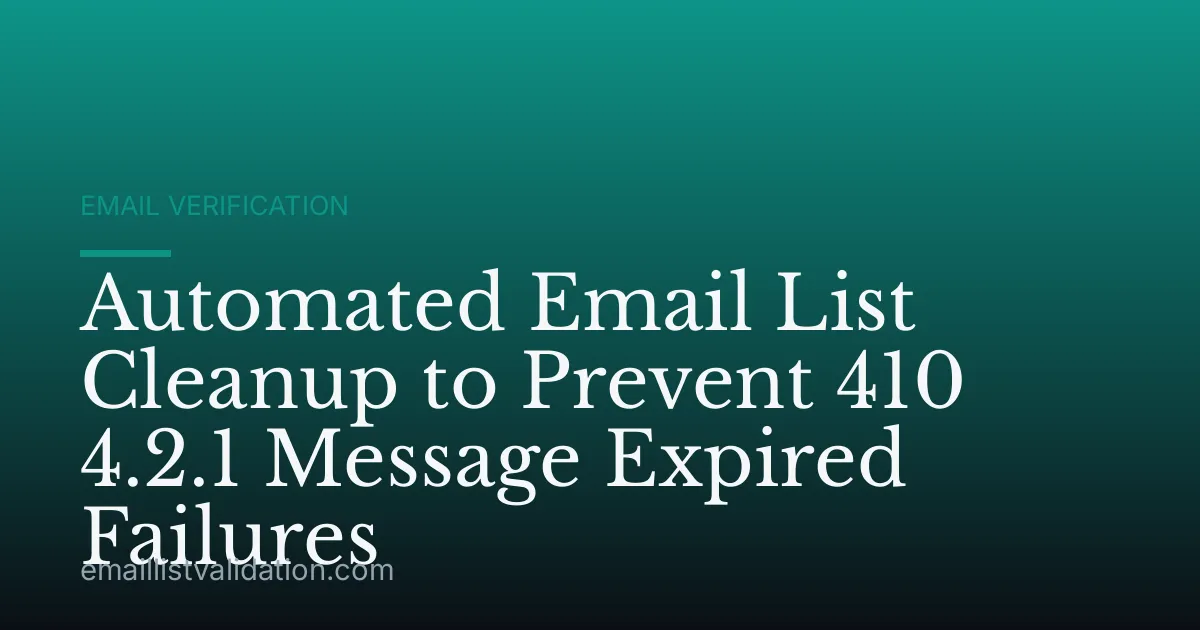 Automated Email List Cleanup to Prevent 410 4.2.1 Message Expired Failures