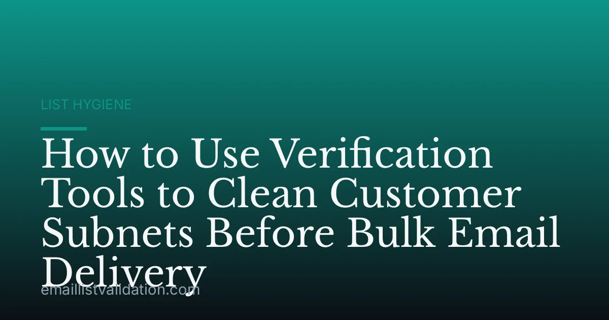 How to Use Verification Tools to Clean Customer Subnets Before Bulk Email Delivery